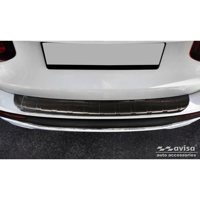 Zwart RVS Achterbumperprotector  Mercedes GLB (X247) incl. AMG 2019- 'Ribs'