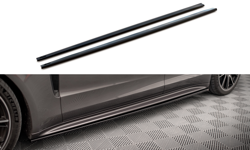 Zijskirts Porsche Panamera E-Hybrid 971 Maxton Glans Zwart