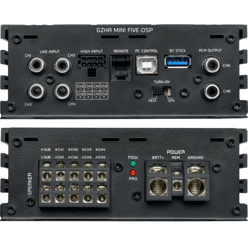 Ground Zero GZHA MINI FIVE-DSP 5-channel Class D Compact Versterker Met DSP