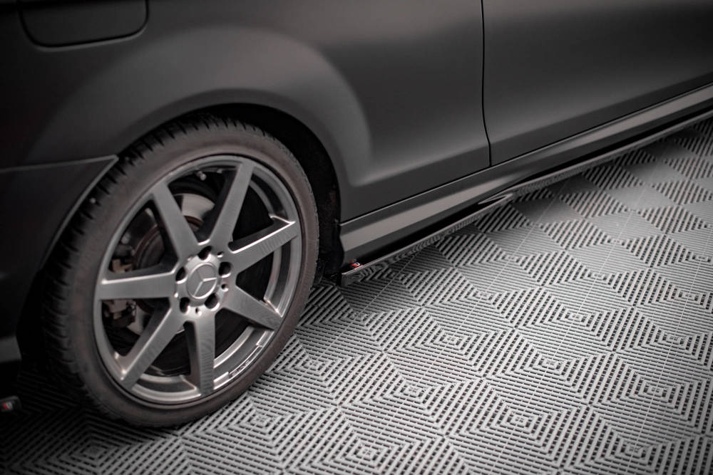 Zijskirts Mercedes C Klasse Coupe AMG Pakket W204 Maxton Glans Zwart