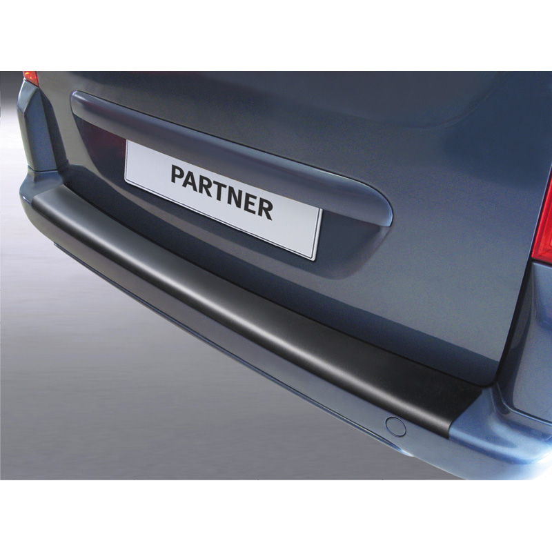ABS Achterbumper beschermlijst  Peugeot Partner 2008-2018 (voor gespoten bumpers) Zwart
