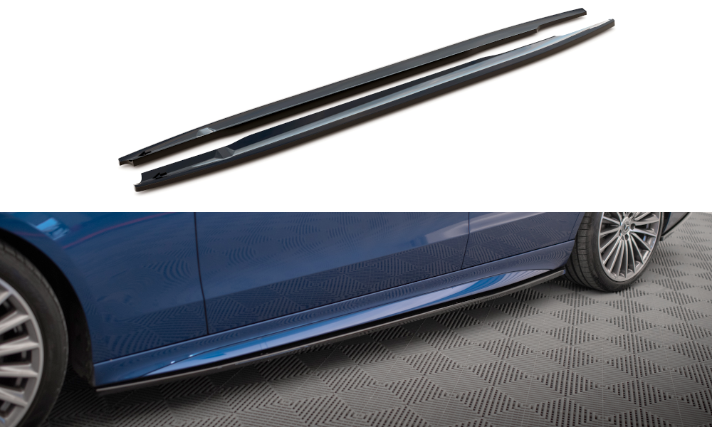 Zijskirts Mercedes C Klasse AMG Pakket / C43 AMG W206 Maxton Glans Zwart