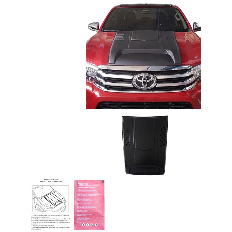 Motorkapluchtinlaat (Scoop)  Toyota Hilux 8e Gen. 2015-2020 - Matzwart