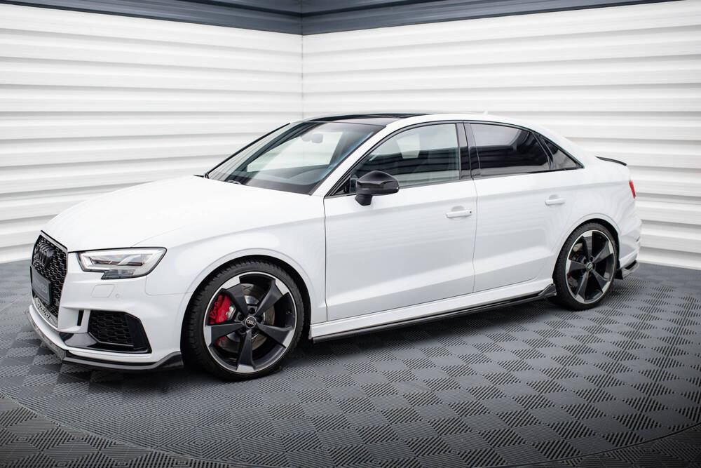 Zijskirts Diffusers Audi RS3 8V FL Sedan Glanzend Zwart V.3