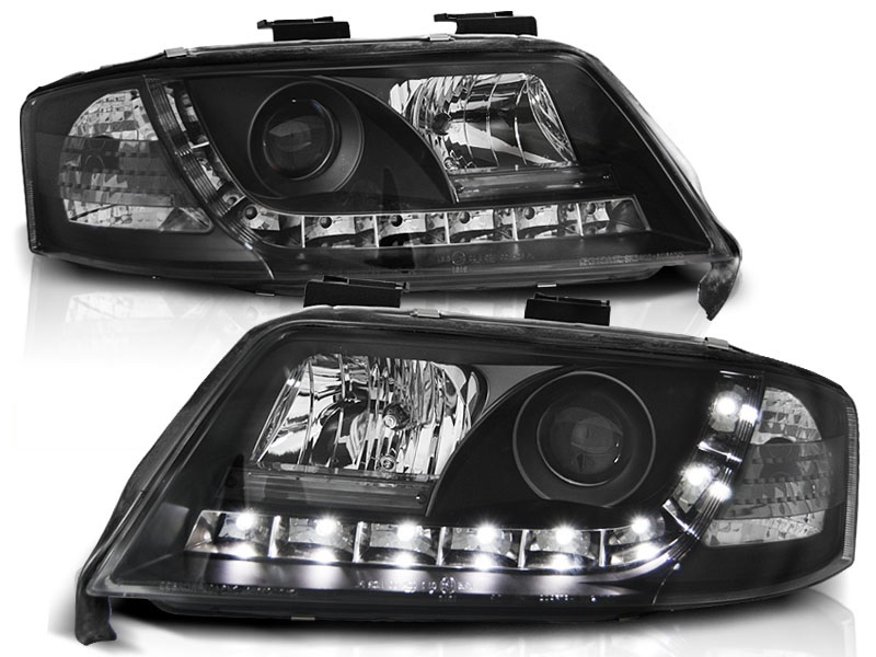 Koplampen Audi A6 4B 97-01 Devil Eyes real DRL LED Zwart