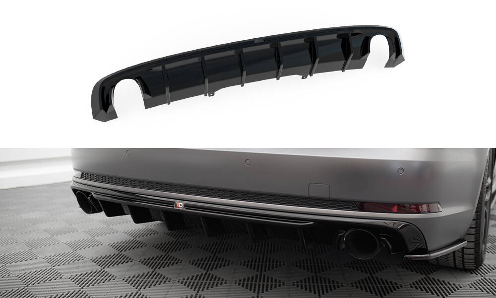 Achter Diffuser Audi A4 S-line B9 Maxton Glanzend zwart