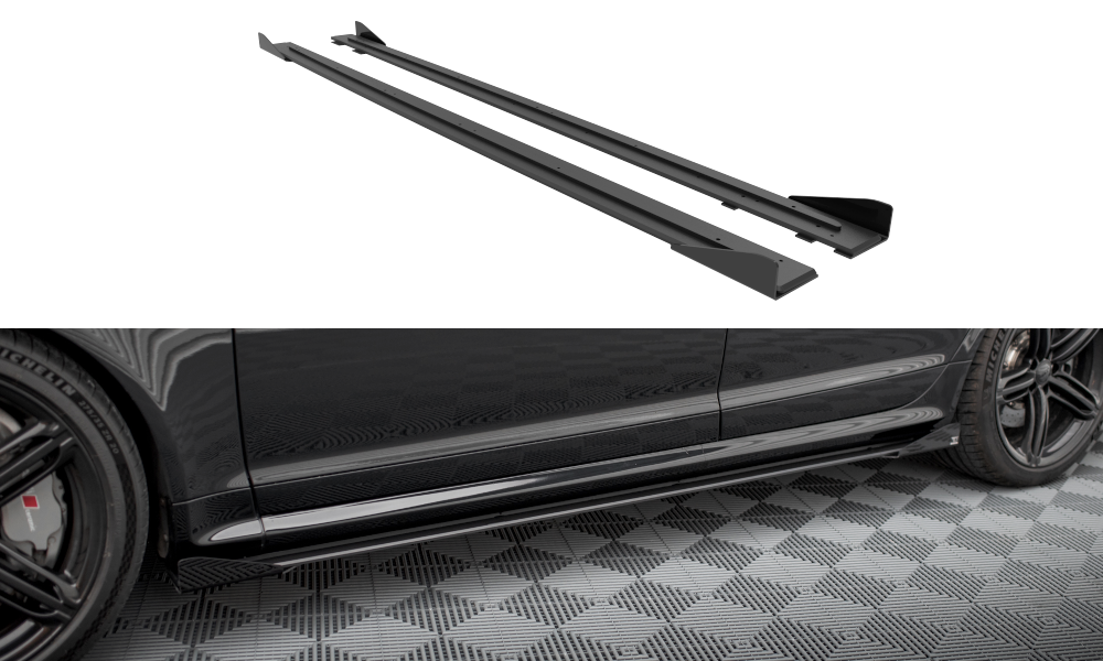 Zijskirts met Canards Street Pro Audi RS6 C6 Avant Maxton