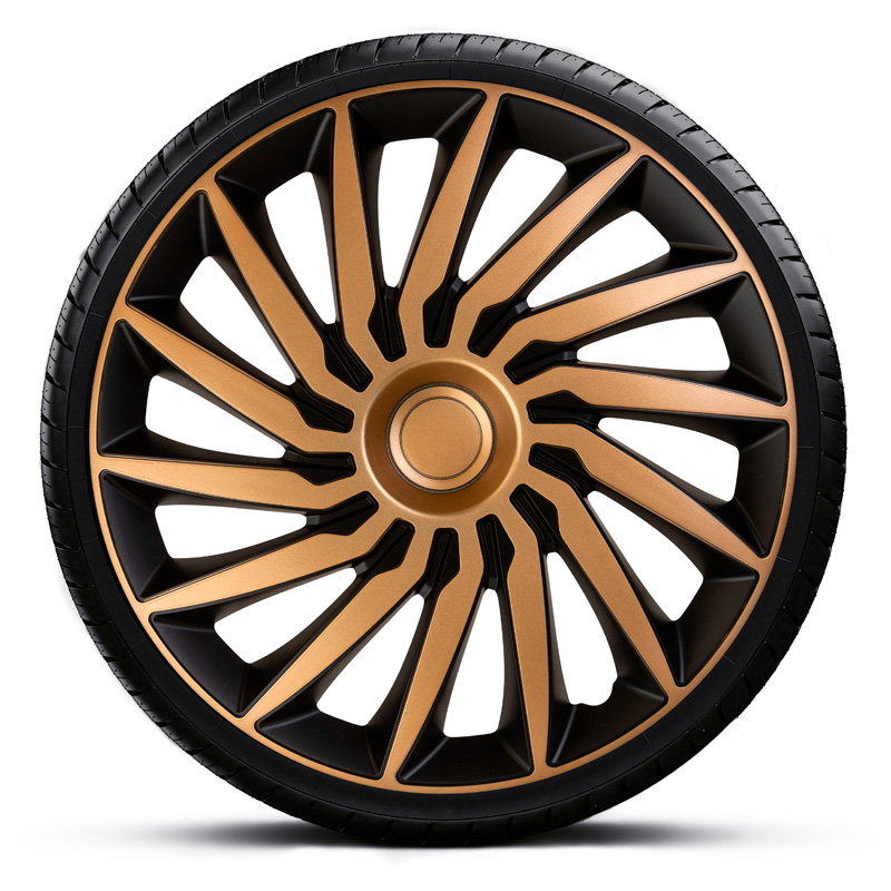 4-Delige Wieldoppenset Kendo 16-inch zwart/goud