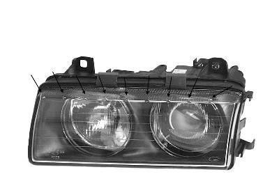 koplamp, ZKW, H1+H1, links, 05/1994-09/1994 BMW 3 serie E36, 199
