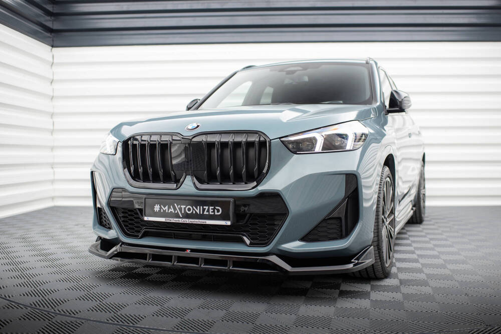 Voorspoiler BMW X1 M Pakket U11 Maxton Glans Zwart