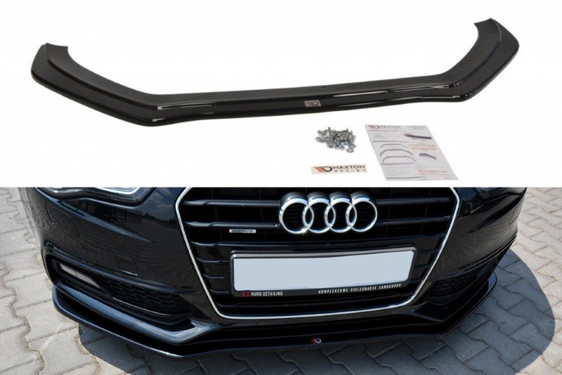 Voorspoiler Audi S5 / A5 S-Line F5 Coupe / Sportback V.1 Glanzend Zwart