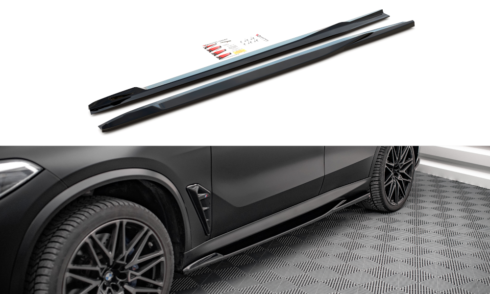 Zijskirts BMW X5M G05 Maxton Glans Zwart