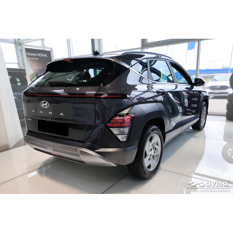 Zwart RVS Achterbumperprotector  Hyundai Kona II (SX2) excl. N-Line 2023-