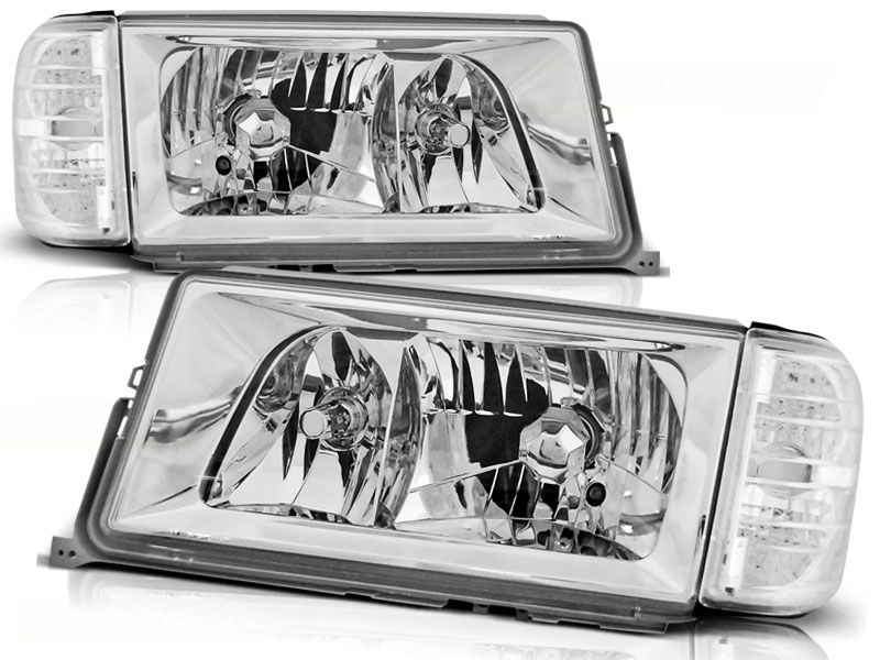 Koplampen Mercedes W201 82-93 H4+H3 chroom