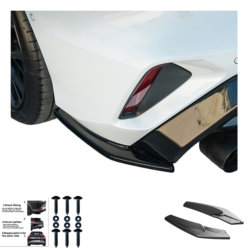 Oneway Achterbumperskirts (Hoeken)  Audi A3 (8Y) Sedan S-Line/S3 Facelift 2025- - Glanzend zwart