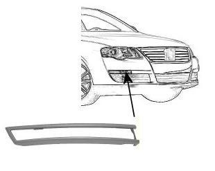 voorbumperlijst, steun voor knipperlicht, zwart, rechts VW Passa