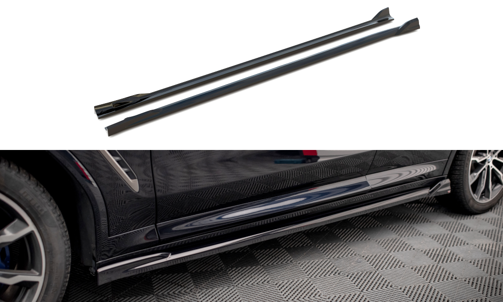 Zijskirts BMW X4 M-Pack G02 Maxton Glans Zwart