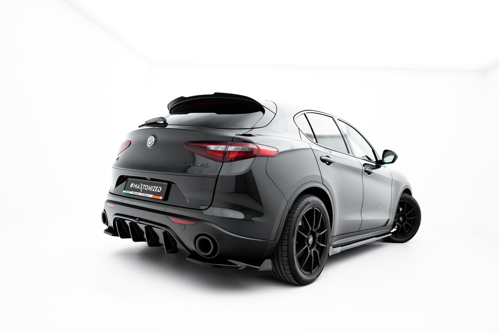 Achterzij Splitters Alfa Romeo Stelvio Mk1 V.2 Maxton Glans Zwart