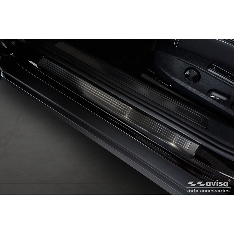 Zwart RVS Instaplijsten  Volkswagen Passat 3G Sedan/Variant 2014-2023 - 'Lines' - 4-delig