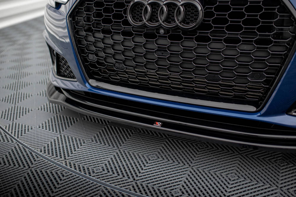 Voorspoiler V.2 Audi A4 Competition B9 FL Maxton Glans Zwart