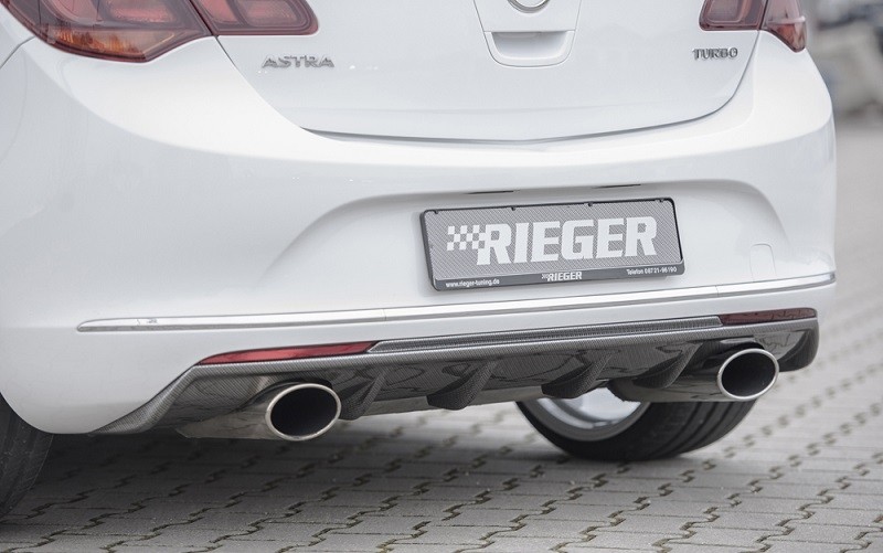 Achterbumper Diffusor Carbon-look Rieger Opel Astra J 5-deurs (2-uitspari