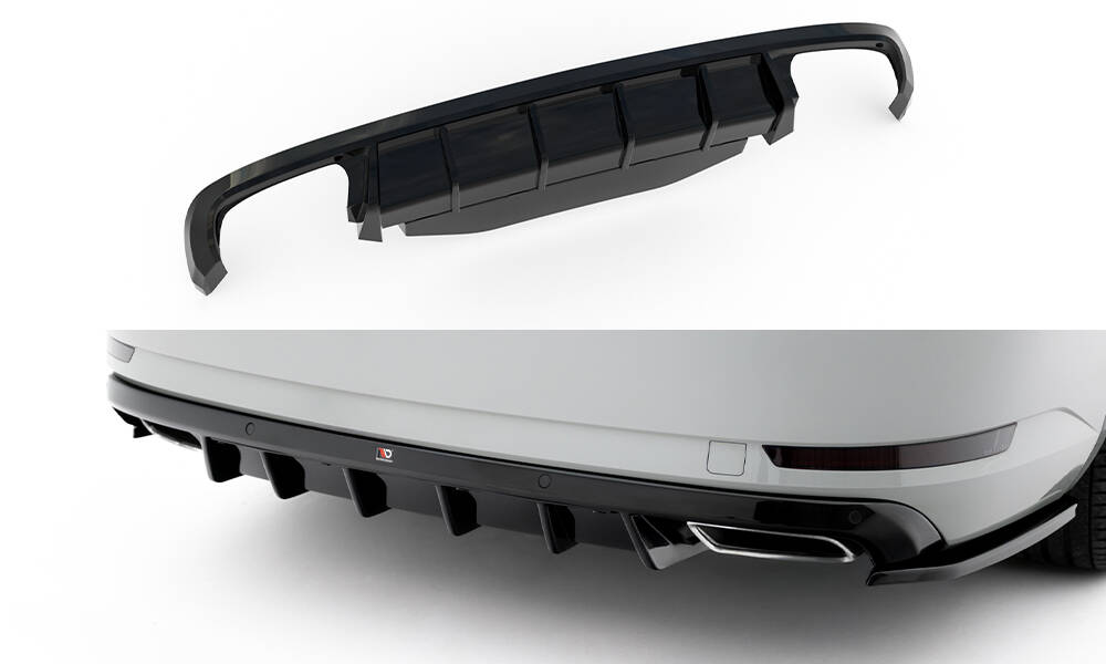 Achter Diffuser V.2 Skoda Superb Liftback / Combi MK3 Maxton Glanzend zwart