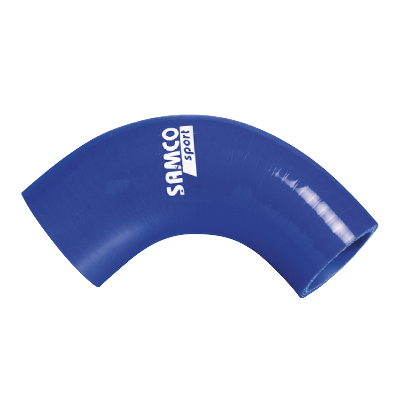 Samco 90 graden bocht verloopstuk blauw - Lengte 102mm - Ø32>25mm