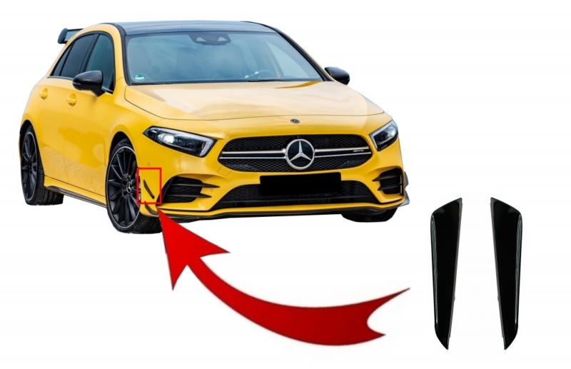 Canards Mercedes A Klasse W177 AMG Look Glans Zwart