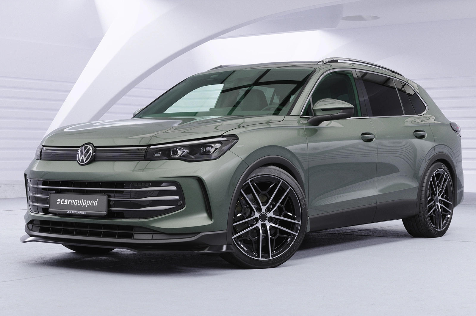 Voorspoiler VW Tiguan 3 glans zwart
