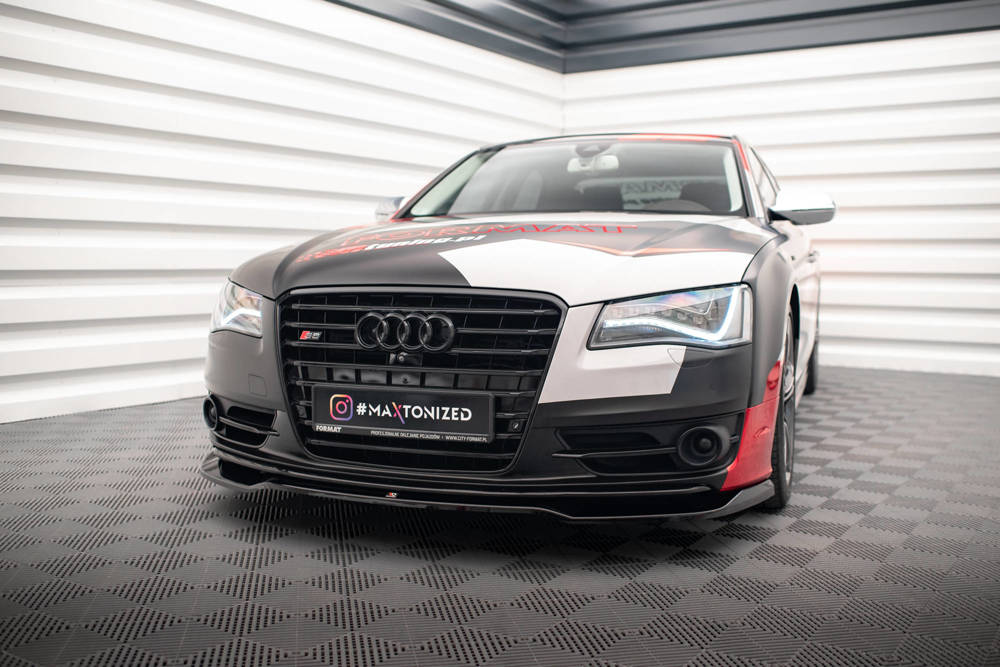 Voorspoiler V.1 Audi S8 D4 Maxton Glans Zwart