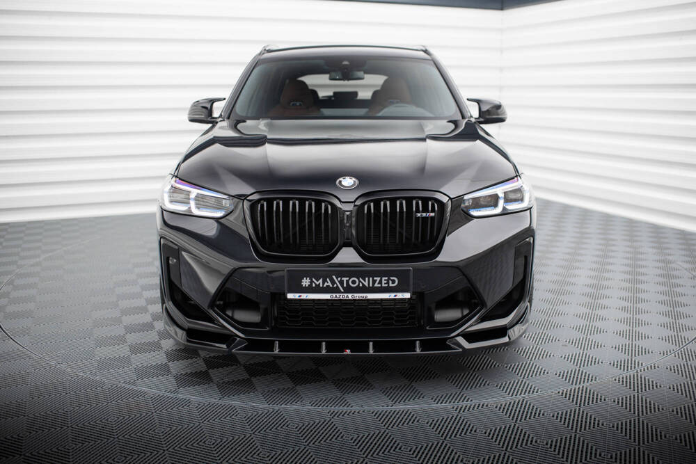Voorspoiler V.1 BMW X3M F97 FL Maxton Glans Zwart