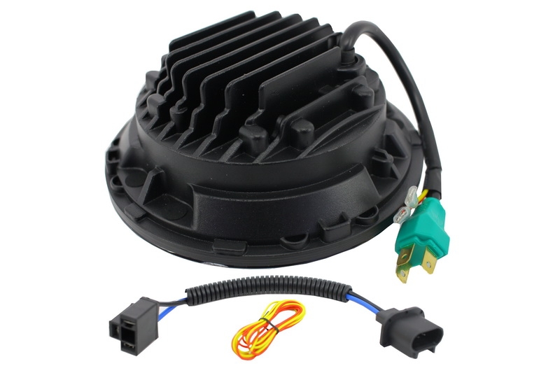Koplampen JEEP Wrangler JK (2007-2017) VW Golf I / II / Kafer / Defender LED CREE Zwart