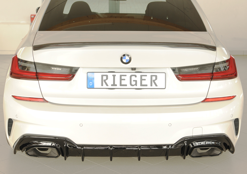 Diffuser BMW 3 Serie G20 M340i Rieger Glans Zwart voor Trekhaak