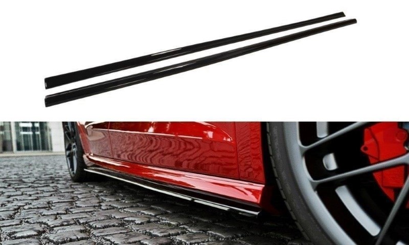 Zijskirts Diffuser Audi S3 / A3 S-Line 8V / 8V FL Sportback Glanzend Zwart