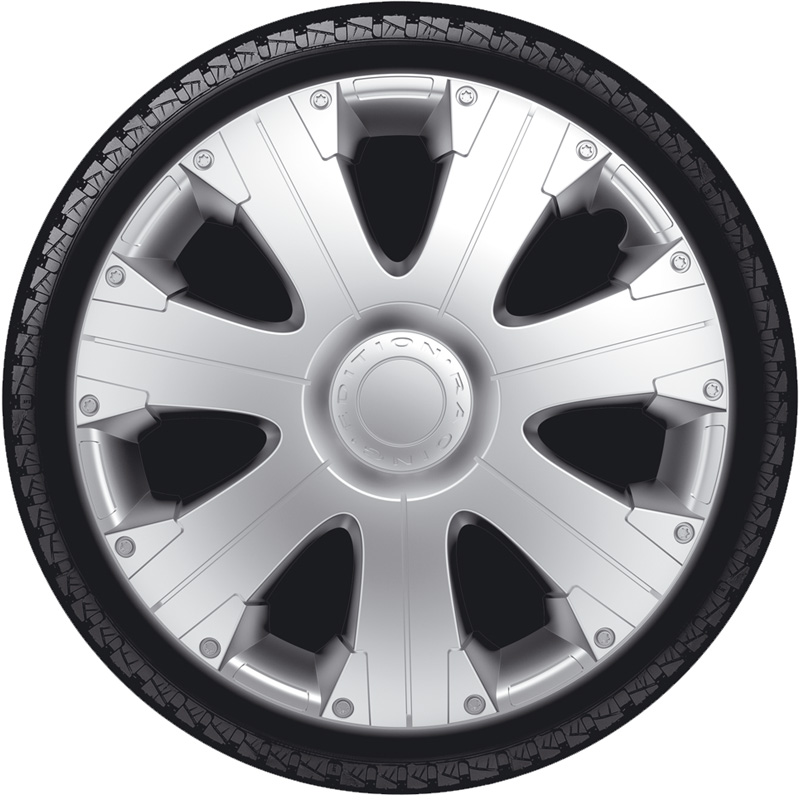 4-Delige Wieldoppenset Racing 13-inch zilver