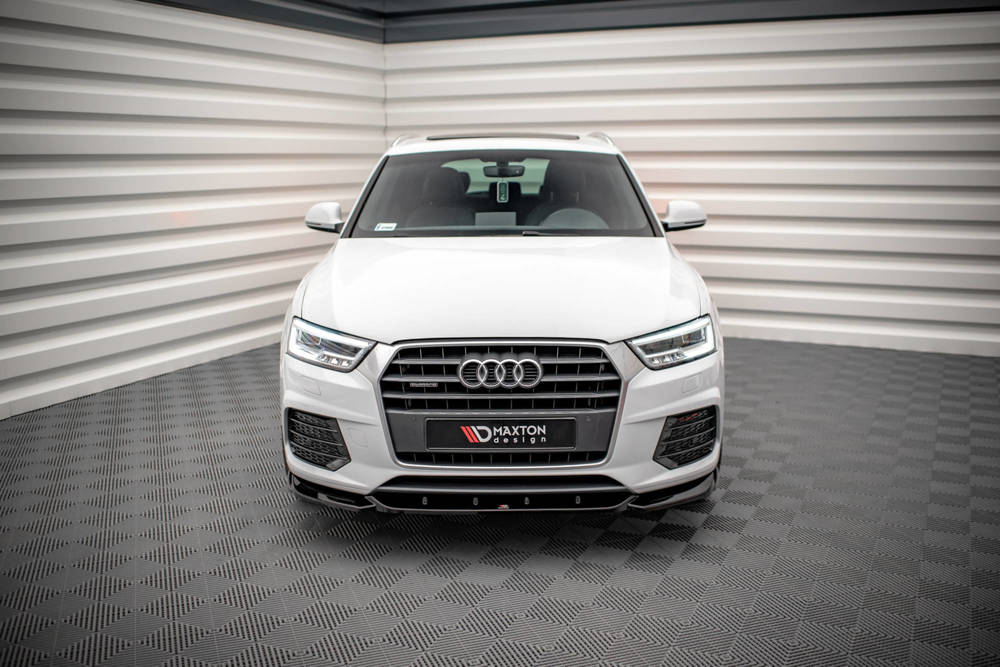Voorspoiler V.1 Audi Q3 S-Line 8U FL Maxton Glans Zwart