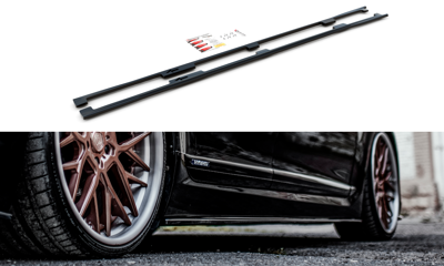 Zijskirts Lexus LS Long Mk4 Facelift Glans Zwart