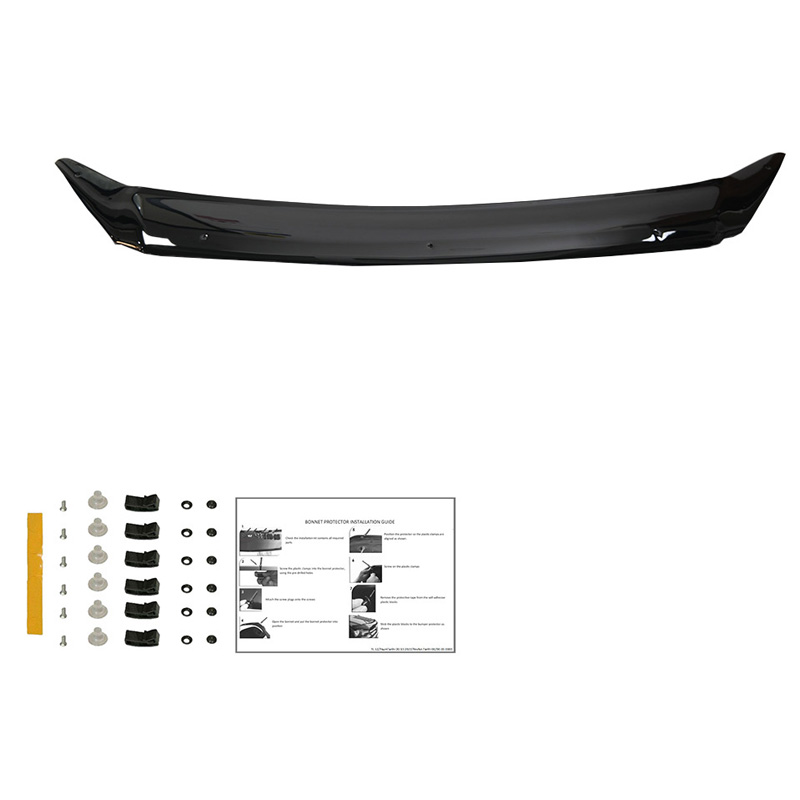 Motorkapbeschermer (steenslagcover)  Ford Transit Custom MK1 2012-2018 - Glanzend zwart