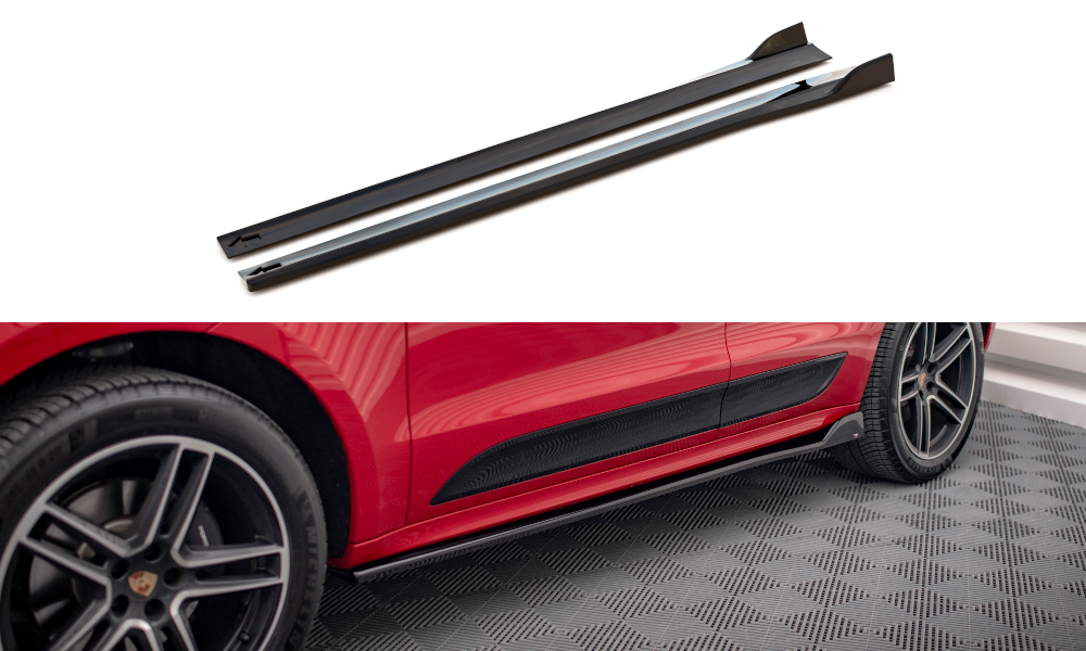 Zijskirts Porsche Macan MK1 FL Maxton Glans Zwart