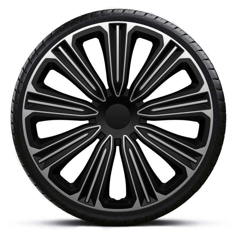 4-Delige J-Tec Wieldoppenset Rosso 14-inch zilver/zwart