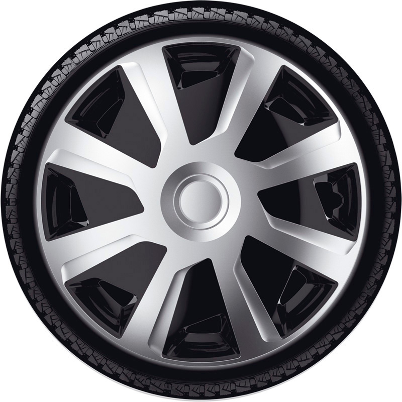 4-Delige J-Tec Wieldoppenset Mistral Van 15-inch zilver/zwart (bol)