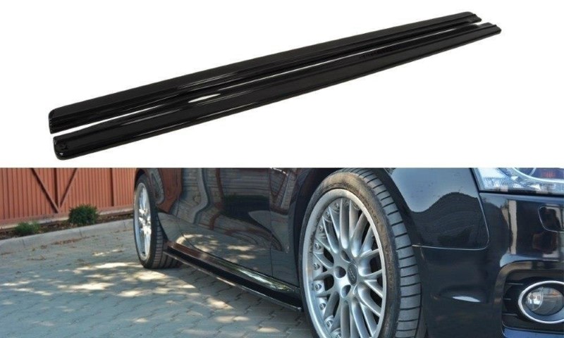 Zijskirts Difusers Audi S5 / A5 / A5 S-Line 8T / 8T FL Glanzend Zwart