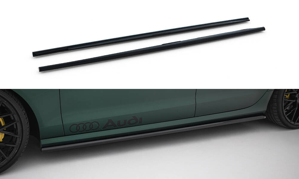 Zijskirts V.2 Audi A6 S-line / S6 C7 Maxton Glanzend zwart