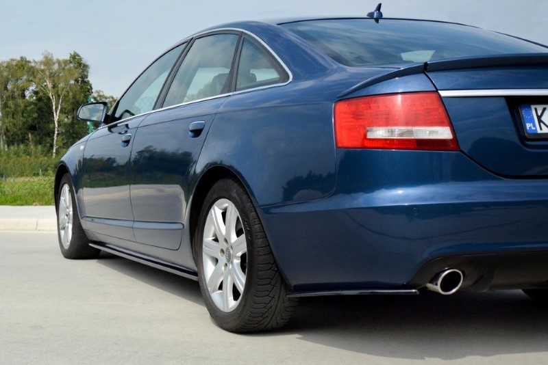 Zijskirts Diffusers Audi A6 S-Line C6 / C6 FL Glanzend Zwart