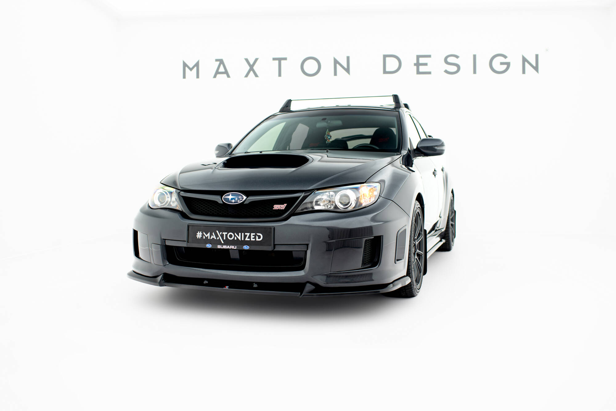 Voorspoiler V.2 Subaru Impreza WRX STI MK3 Facelift Maxton Glanzend zwart