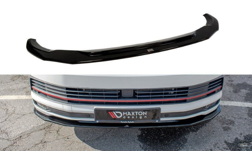 Voorspoiler Volkswagen T6 Bus Glans Zwart V2