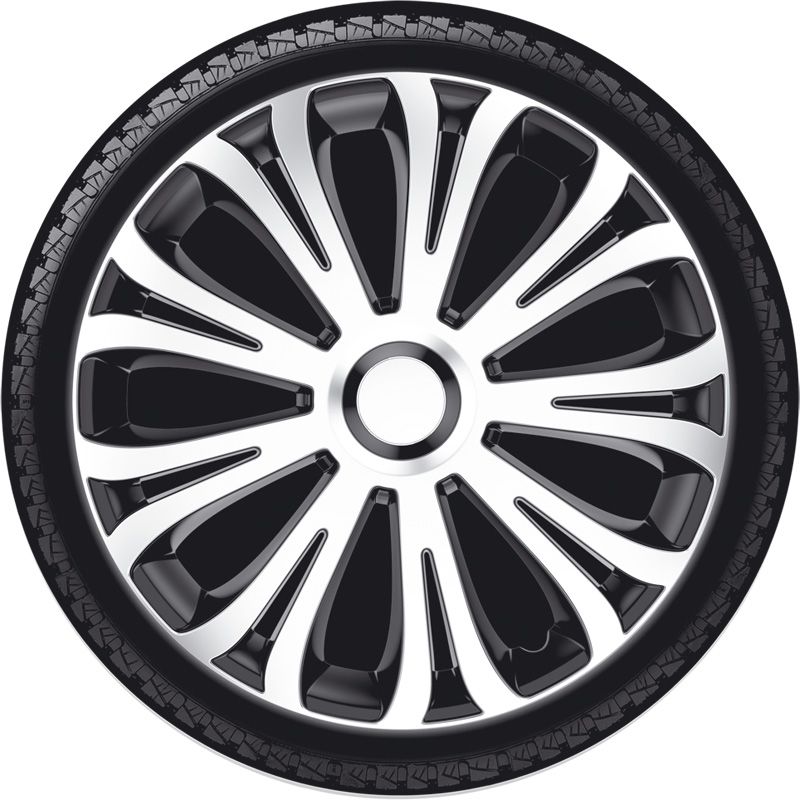 4-Delige Wieldoppenset Avera 14-inch zilver/zwart