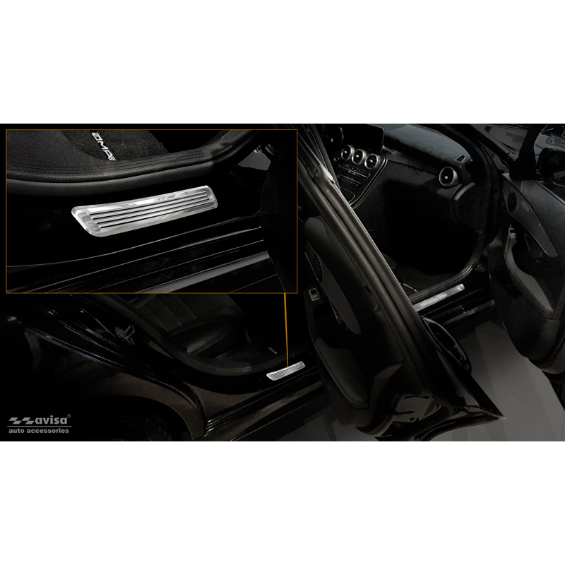 RVS Instaplijsten  Mercedes C-Klasse W205 2014-2019 & FL 2019-2021 & W206 2021- 2-delig (achterdeuren)