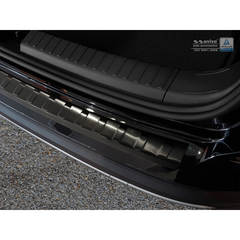 Zwart RVS Achterbumperprotector  Seat Ateca 2016-2020 & FL 2020- 'Ribs'