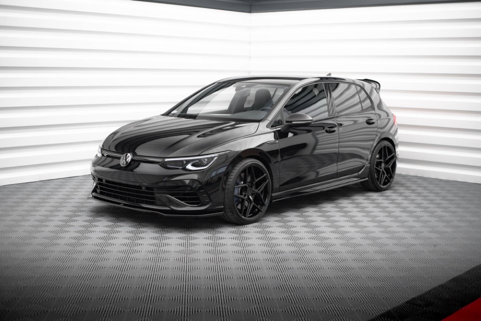 Zijskirts V.3 Volkswagen Golf 8 R Maxton Glans Zwart